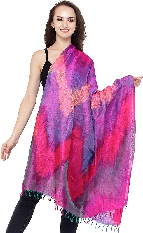 Hand-Woven Banarasi Dupatta with Tanchoi Weave