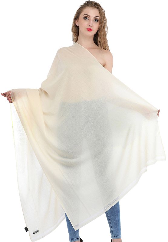 Plain Woven Pure Cashmere Shawl from Nepal