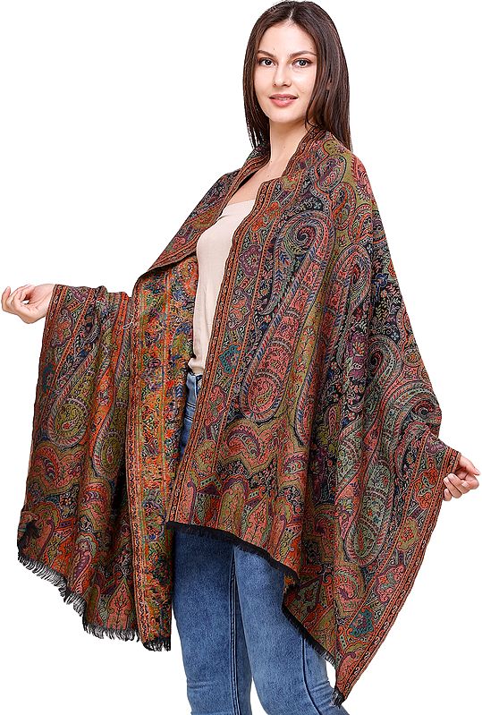 Kani Jamawar Shawl with Woven Flowers and Paisleys in Multicolor Thread ...