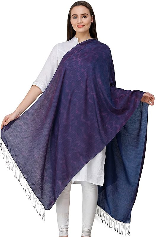 Gothic-Grape Stole from Nepal with Batik Print