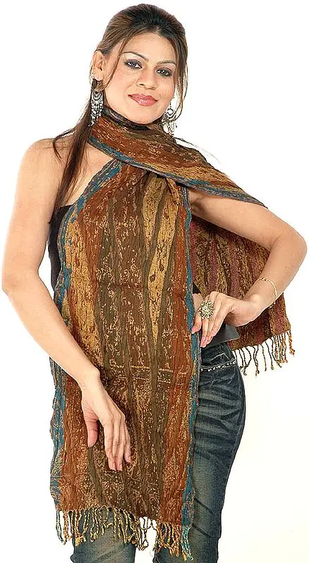 Boiled Wool Jamawar Scarf