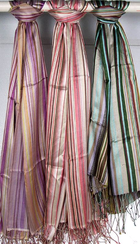 Lot of Three Stoles with Veritcal Stripes
