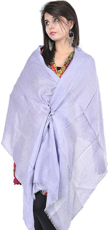 Eventide-Lavender Cashmere Stole with Self-Weave