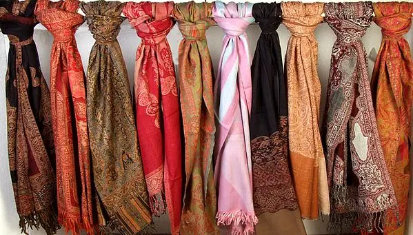 Lot of Ten Jamawar Stoles
