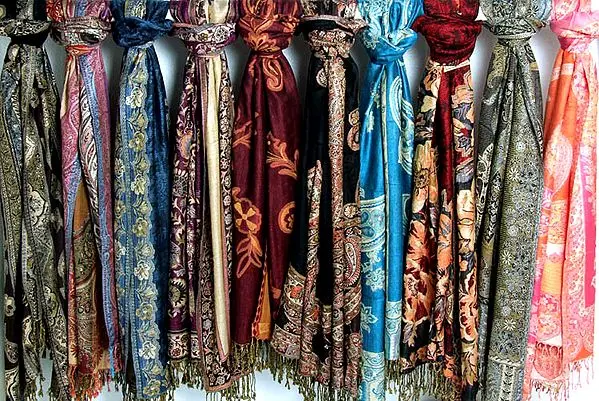 Lot of Ten Jamawar Stoles