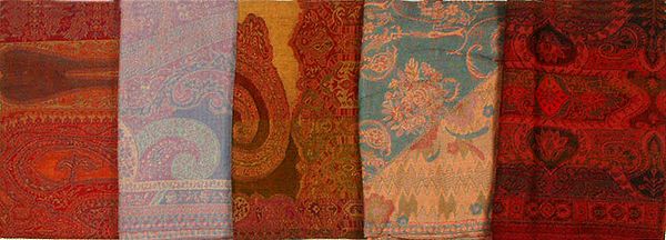 Lot of Five Jamawar Stoles