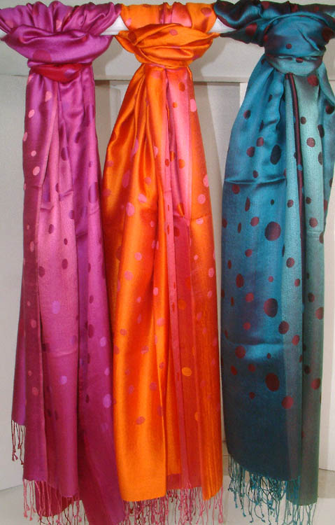 Lot of Three Polka Dotted Stoles