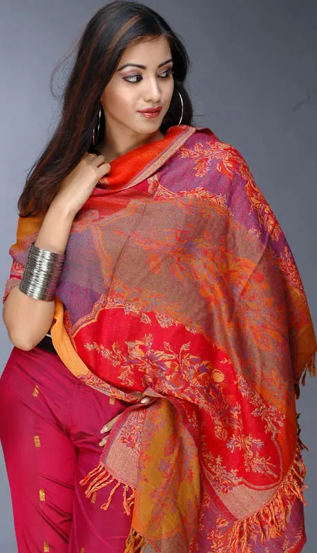 Multi-Color Jamawar Stole