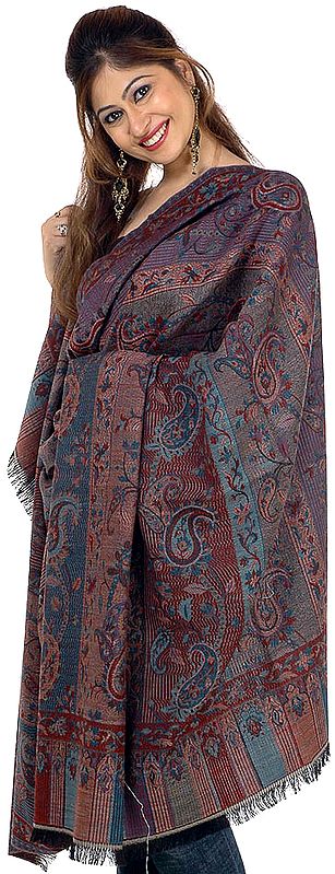 Multi-Color Kani Jamawar Shawl with All-Over Weave
