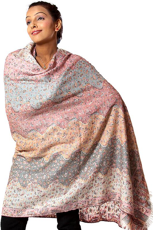 Multi-Color Kani Shawl with All-Over Weave