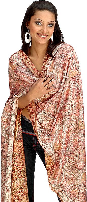 Multi-Color Kani Shawl with Dense Weave