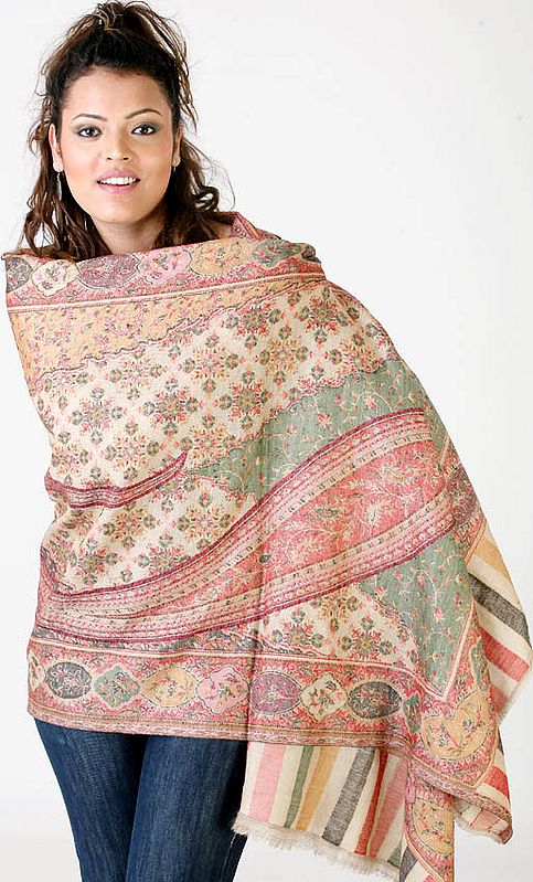 Multi-Color Kani Stole with Dense Weave