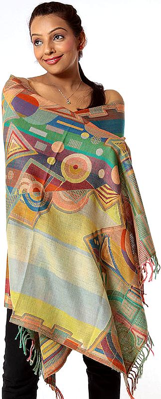 Multi-Color Stole with Modern Weave