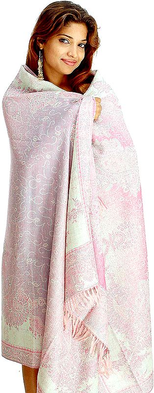 Pink Double Sided Paisley Shawl