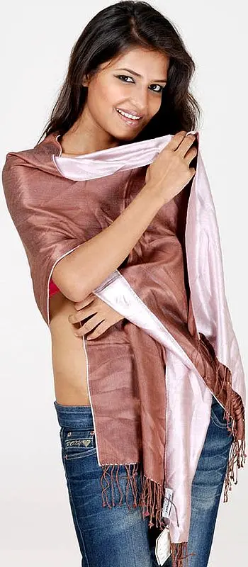 Plain Brown Double-Sided Stole