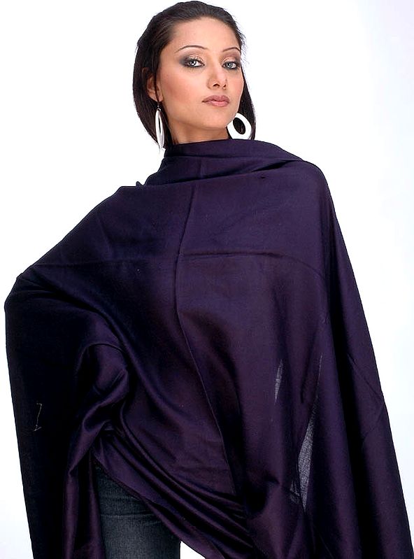 Plain Midnight-Blue Shawl