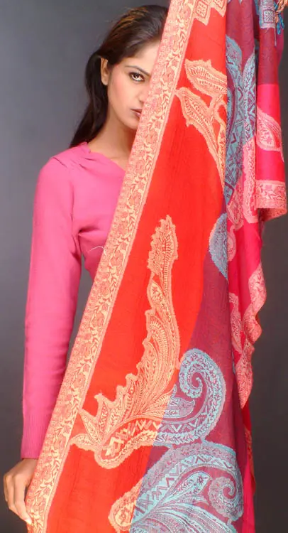 Polychrome Jamawar Stole