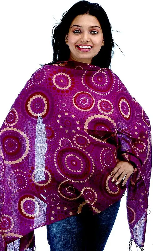 Purple Printed Stole