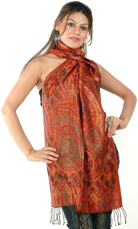 Rust Double-Sided Kani Scarf