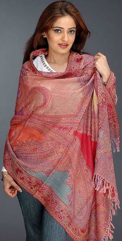 Shades of Pink on a Jamawar Stole