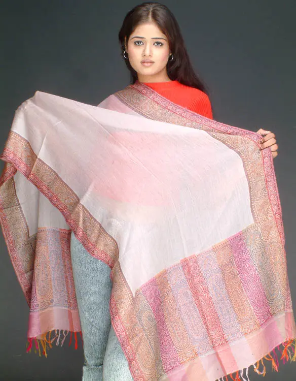 Shell Pink Jamawar Stole