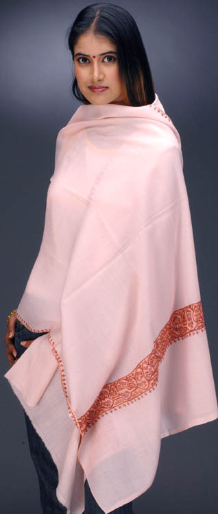 Shell-Pink Stole from Kashmir