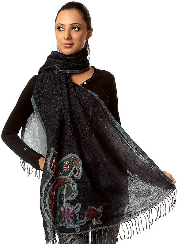 Midnight-Blue with Aari Embroidery on Borders