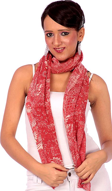 Faded Rose Printed Bamboo Scarf