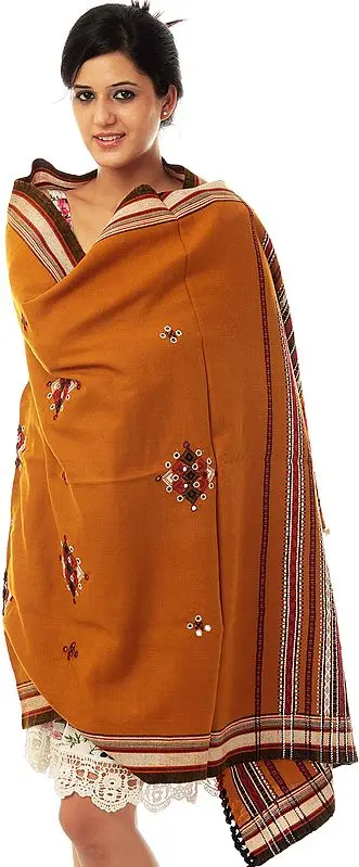 Mustard Woven Shawl from Kutchh