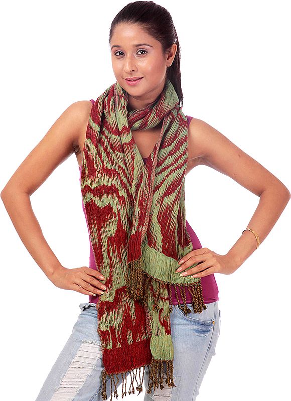 Green and Red Lycra Scarf