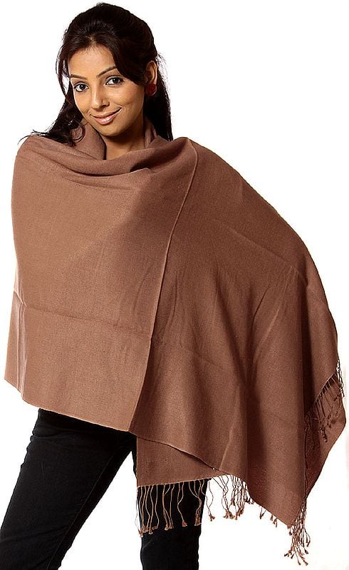 Plain Silk-Pashmina Stole from Nepal