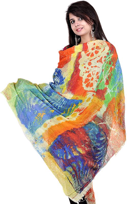 Multi-Color Digital Printed Shawl