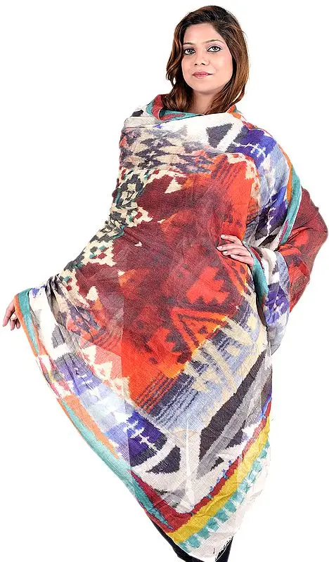 Multi-Color Digital Printed Shawl
