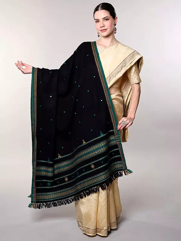 Shawl from Kutch with Embroidered Mirrors