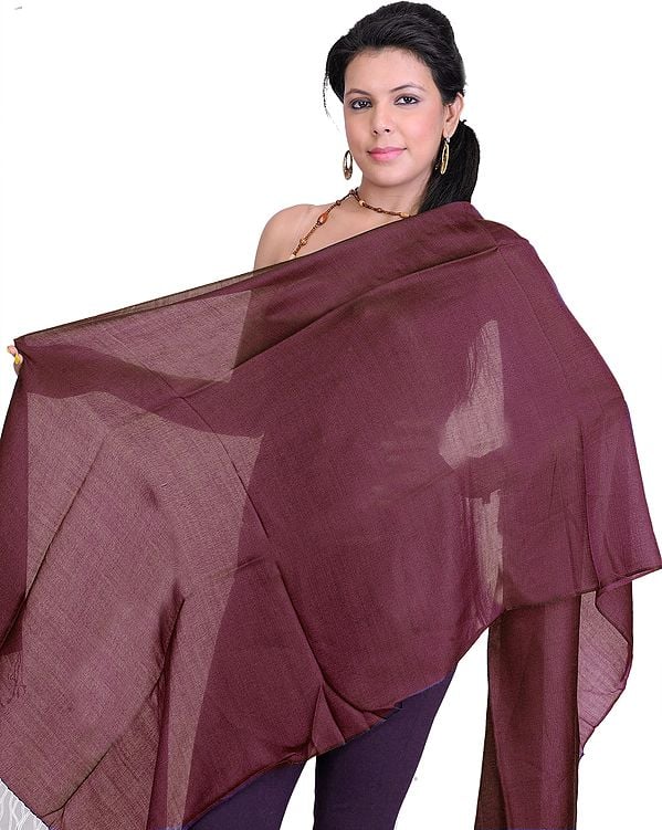 Plain Reversible Water-Pashmina Stole from Nepal