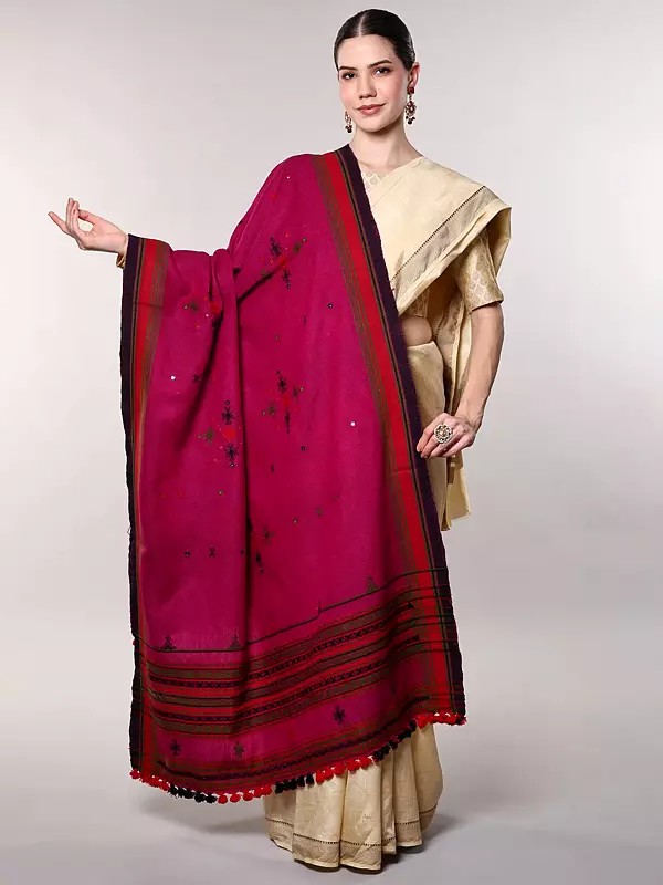 Shawl from Kutch with Embroidered Bootis and Mirrors