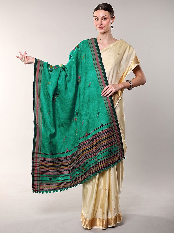 Shawl from Kutch with Embroidered Bootis and Mirrors