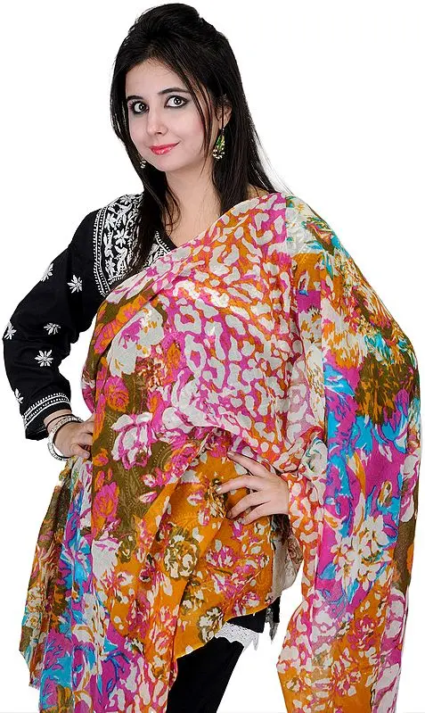 Multi-Color Stole with Random Digital Print