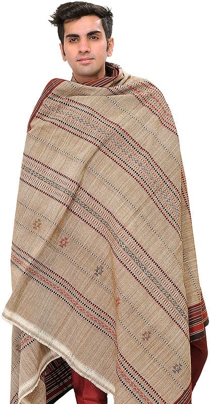 Men's Shawl from Kutch with All-Over Weave