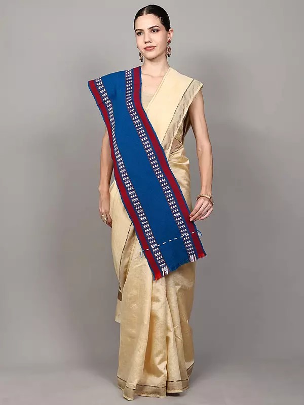 Leirum Scarf from Manipur with Thread Weave on Border