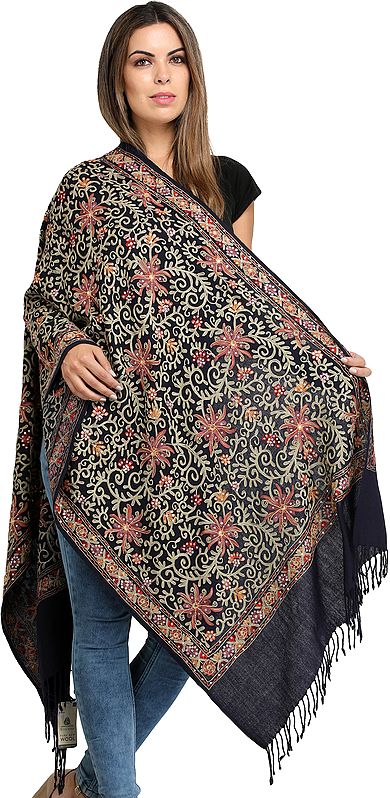 Stole from Amritsar with Aari Embroidery All-Over and Sequins