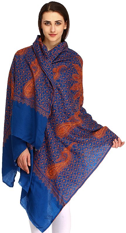 Tusha Shawl from Kashmir with Sozni Dense Embroidered by Hand