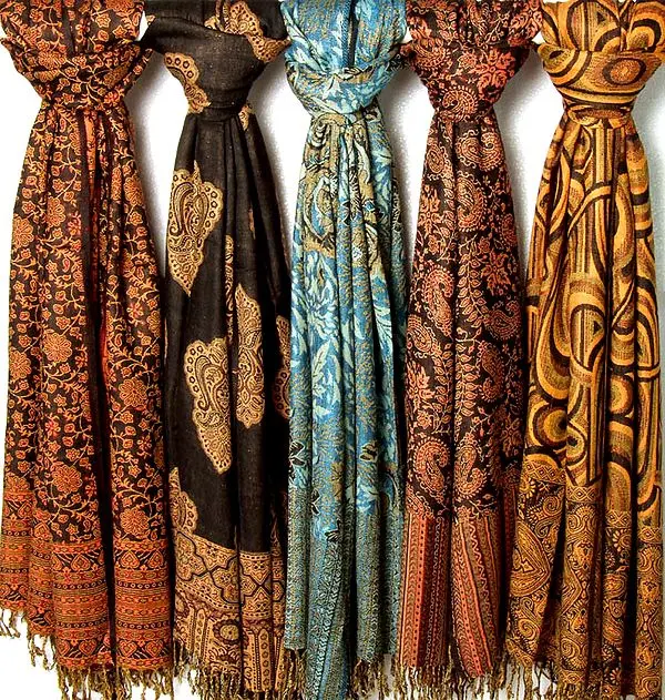 Lot of Five Jamawar Stoles
