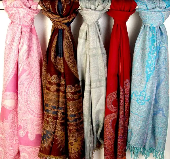Lot of Five Jamawar Stoles