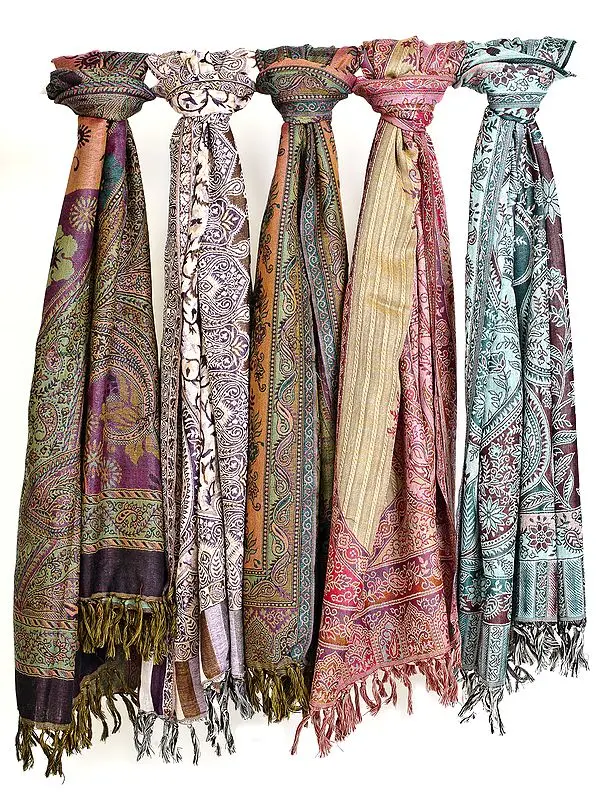 Lot of Five Jamawar Stoles