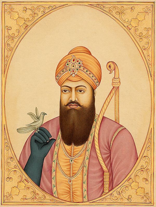 Painting of Guru Teg Bahadur | Sikh Art - Watercolor on Paper