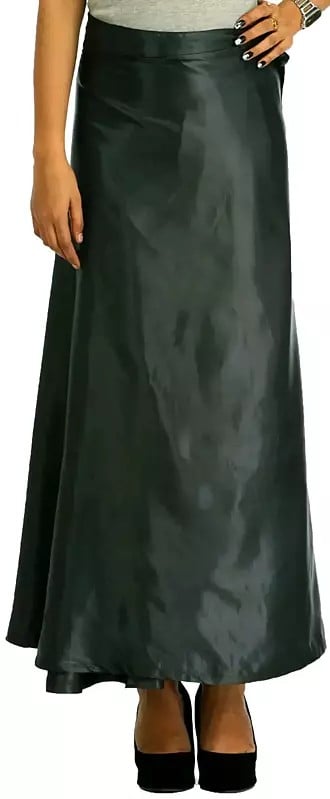Plain Wrap-Around Maxi Satin Skirt