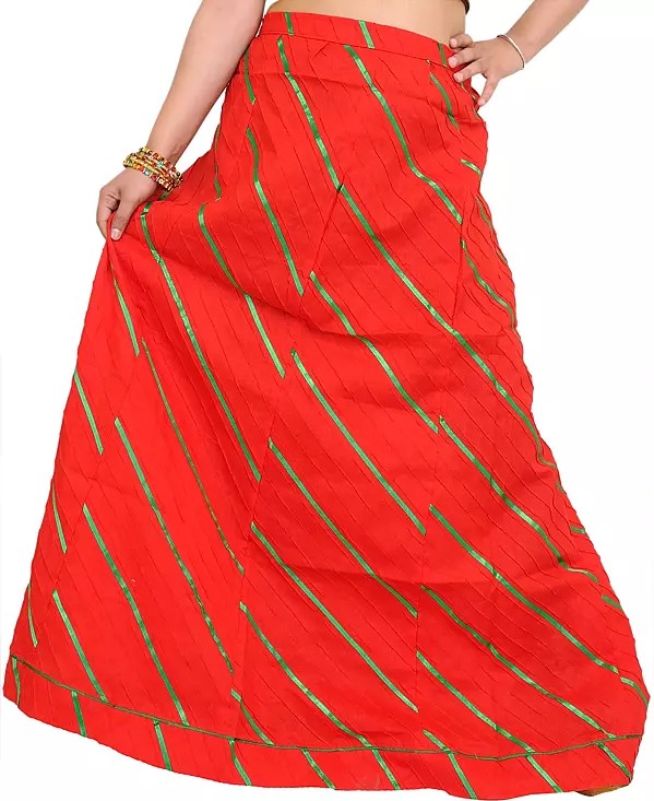 Long Ghagra Anchor Skirt with Stitched Ribbons