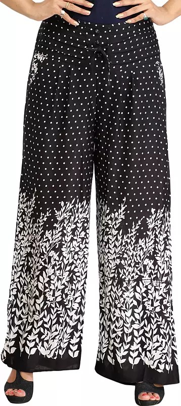 Printed Casual Palazzo Pants with Side Pockets