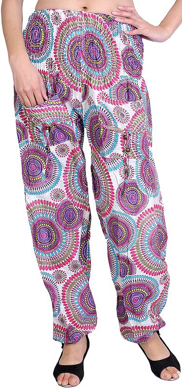 Hyacinth Printed Casual Trousers with Front Pockets